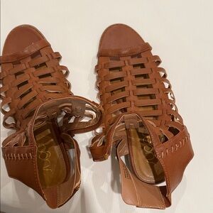Brown Leather Women Sandals